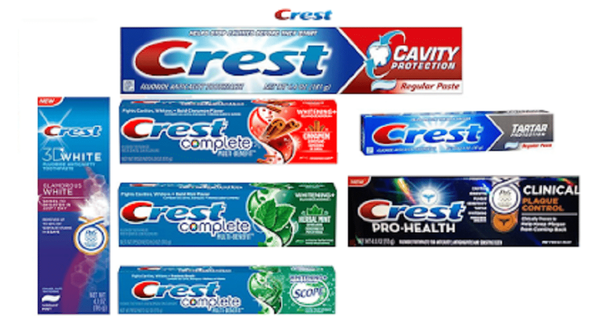 Dentifrices Crest et brosses à dents Oral B gratuits