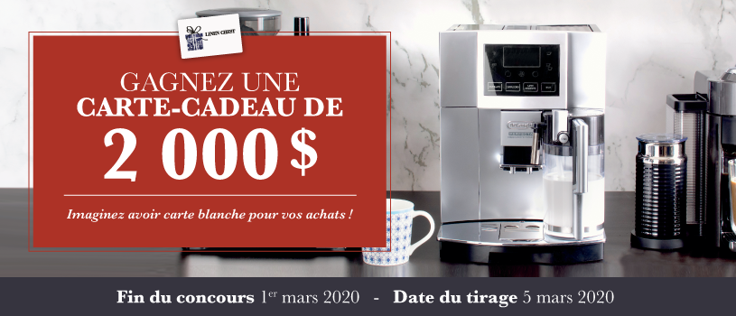 Une carte-cadeau Linen Chest de 2000$ à gagner
