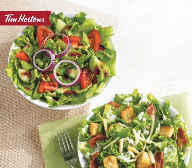 Une salade GRATUITE Chez Tim Hortons !